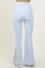 Light Blue Ribbed Split Flare Leggings sold by Pinkblush
