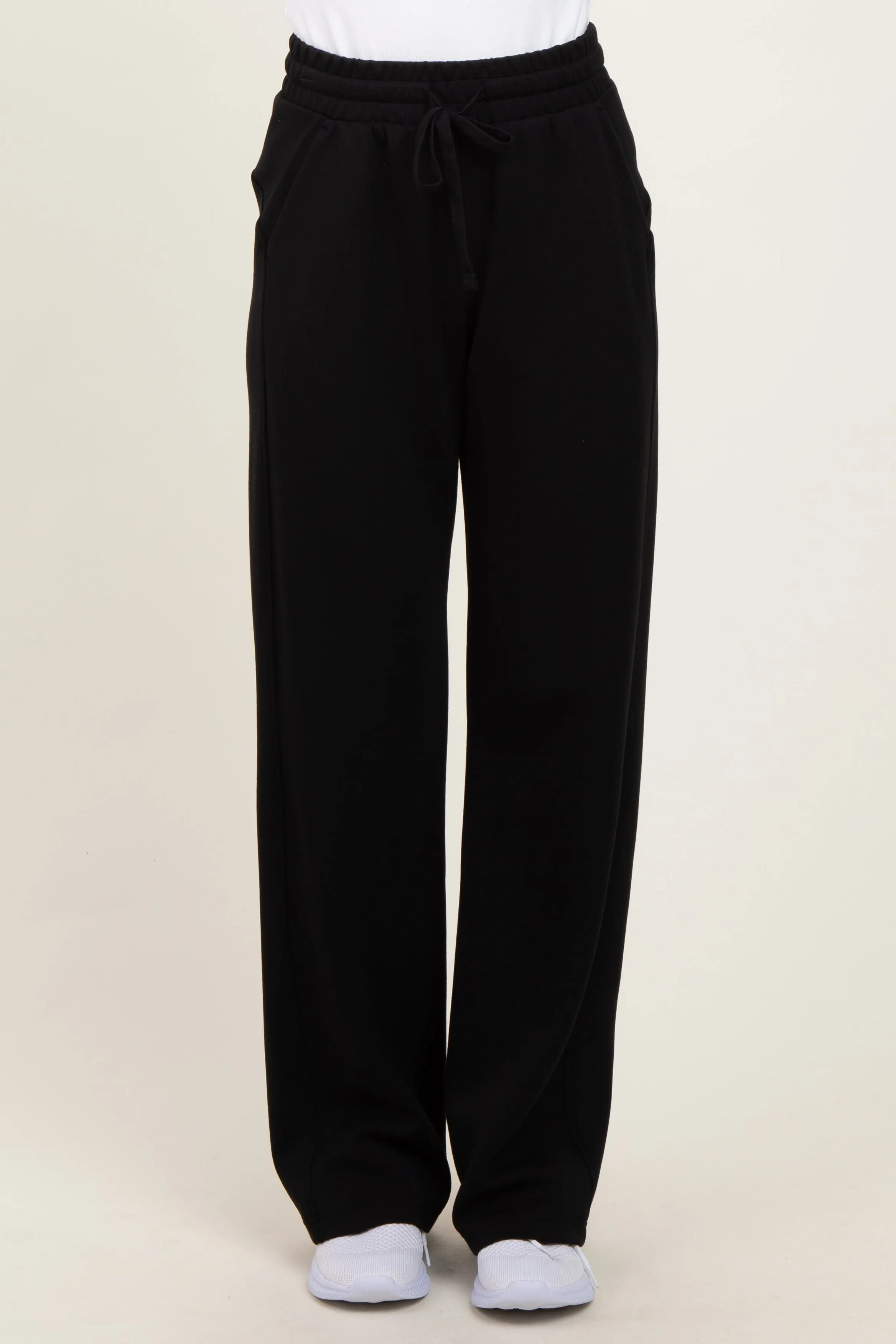 Black Straight Leg Drawstring Sweatpants sold by Pinkblush product image thumbnail 3