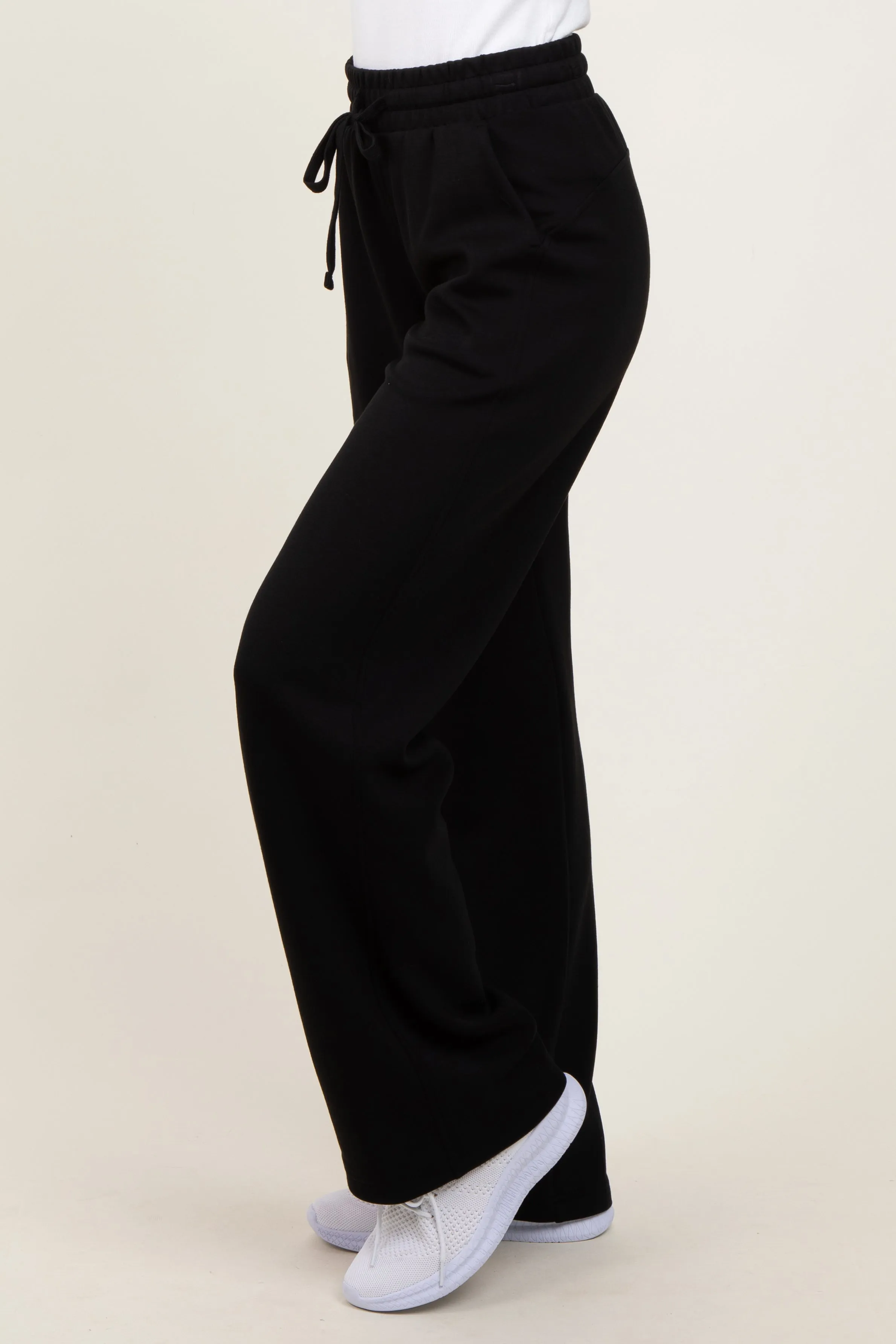 Black Straight Leg Drawstring Sweatpants sold by Pinkblush product image thumbnail 4