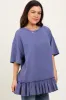 Navy Relaxed Ruffled Tunic Top sold by Pinkblush