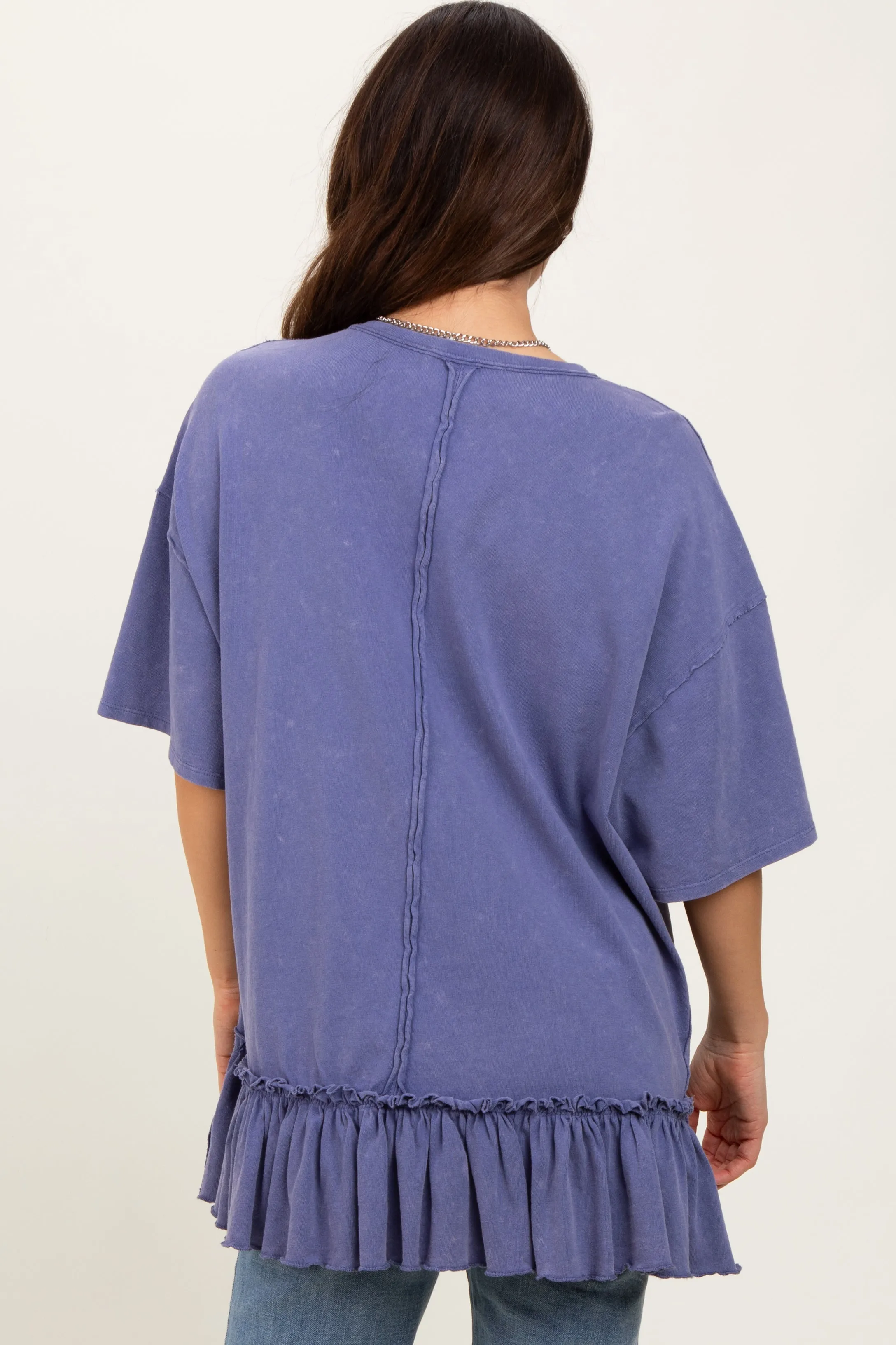 Navy Relaxed Ruffled Tunic Top sold by Pinkblush product image thumbnail 4