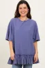 Navy Relaxed Ruffled Tunic Top sold by Pinkblush