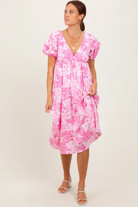 Pink Floral Woven Short Sleeve Mini Dress sold by Pinkblush