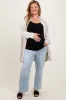 Light Blue Distressed Hem Slim Wide Leg Maternity Plus Jeans sold by Pinkblush