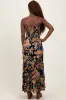 Black Tropical Print Twist Front Cutout Maxi Dress sold by Pinkblush