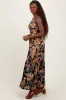Black Tropical Print Twist Front Cutout Maxi Dress sold by Pinkblush