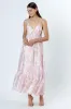 Pink Floral Satin Ruffle Hem Maternity Maxi Dress sold by Pinkblush