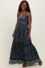 Navy Floral Twist Front Cutout Maxi Dress sold by Pinkblush