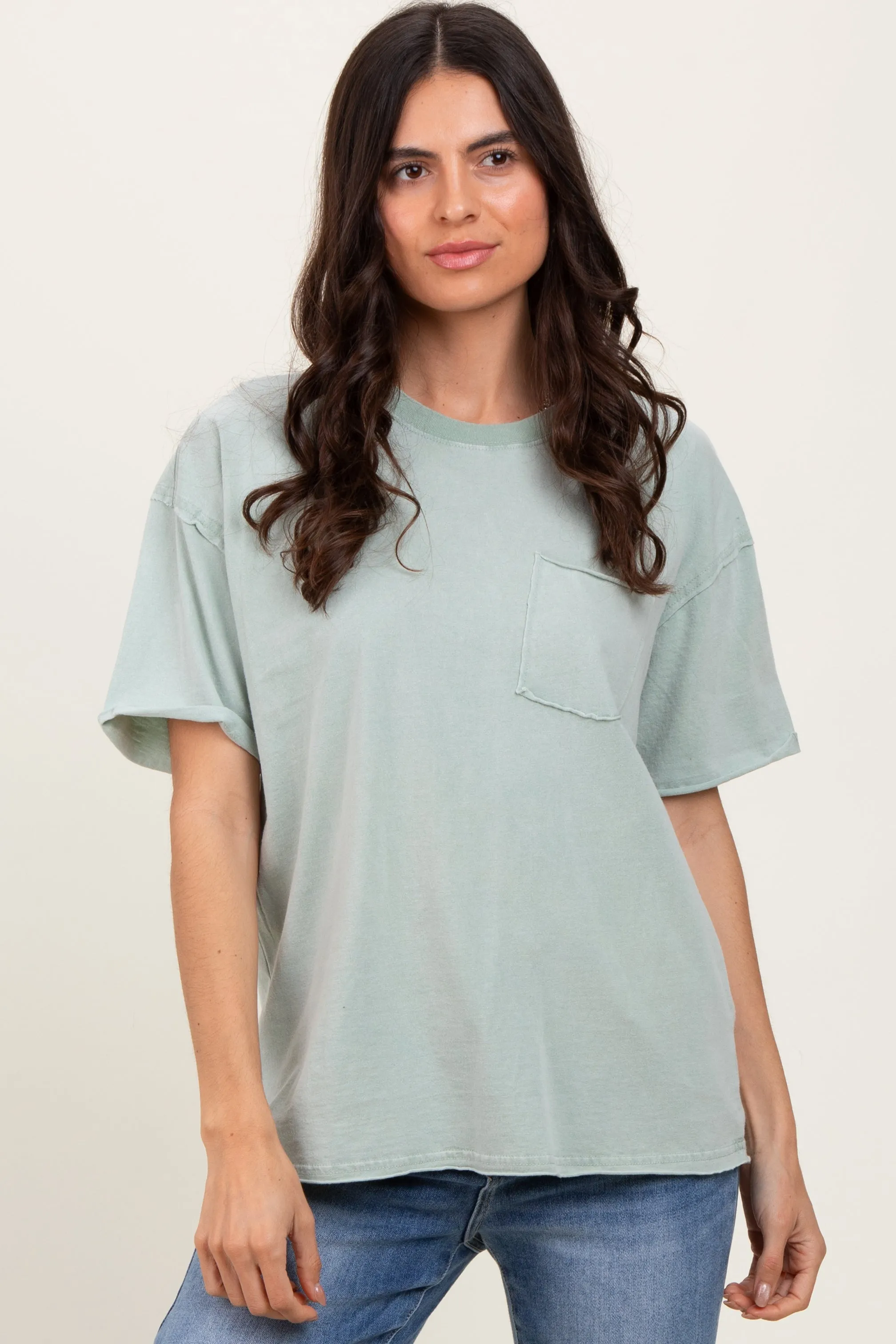 Sage Short Sleeve Front Pocket Tunic Top sold by Pinkblush product image thumbnail 2