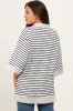 Cream/Black Stripe Button Down Maternity Tunic Top sold by Pinkblush