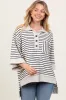 Cream/Black Stripe Button Down Maternity Tunic Top sold by Pinkblush