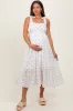 Light Pink Floral Shoulder Tie Maternity Midi Dress sold by Pinkblush