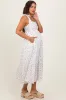 Light Pink Floral Shoulder Tie Maternity Midi Dress sold by Pinkblush