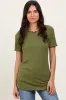 Olive Ribbed Short Sleeve Maternity Top sold by Pinkblush