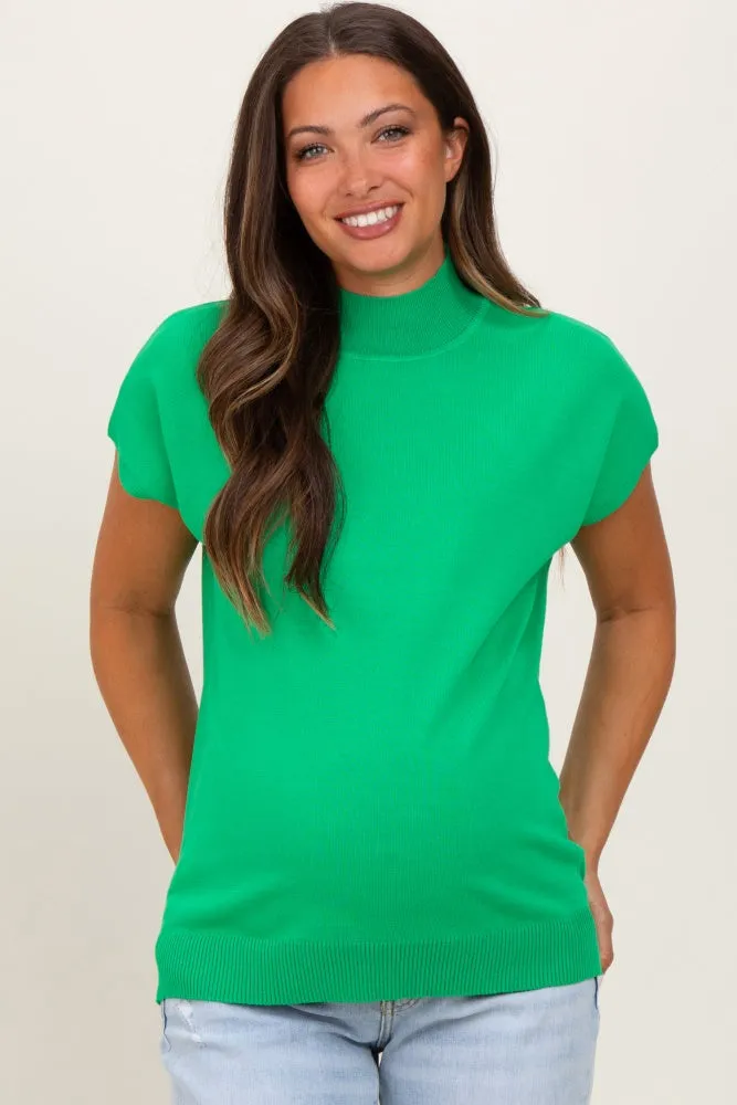 Green Mock Neck Knit Maternity Top sold by Pinkblush product image thumbnail 2