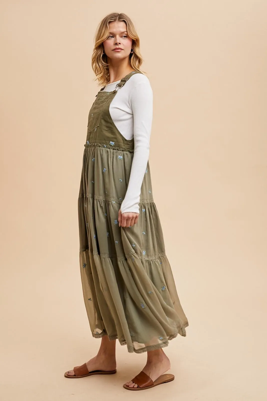 Olive Embroidered Floral Skirtall sold by Pinkblush product image thumbnail 4