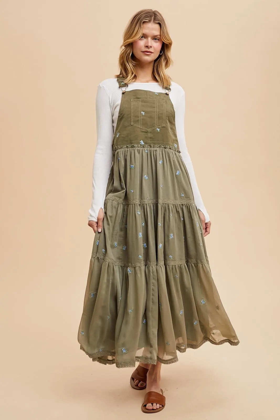 Olive Embroidered Floral Skirtall sold by Pinkblush product image thumbnail 2