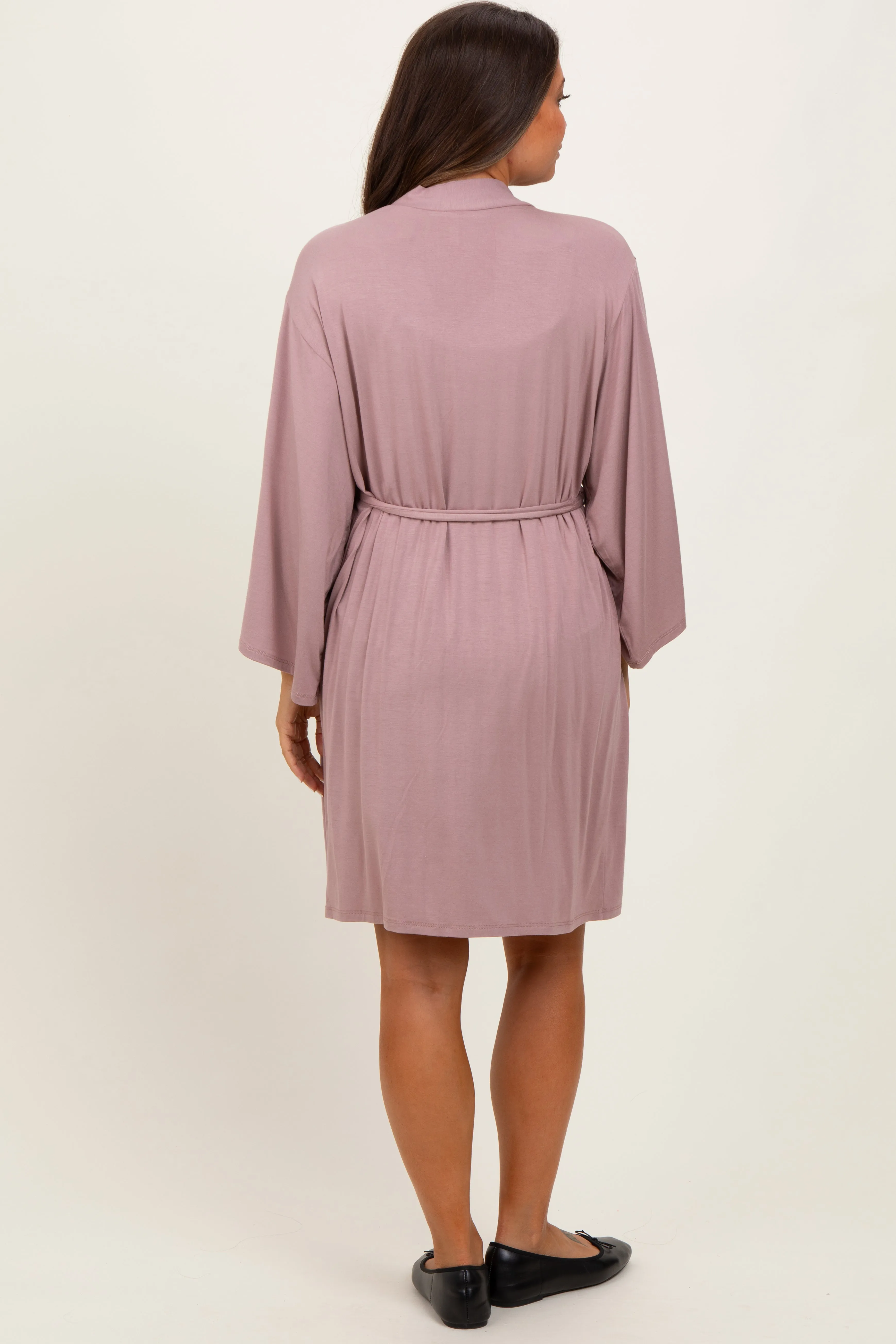 Mauve Delivery/Nursing Maternity Robe sold by Pinkblush product image thumbnail 4