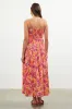Coral Floral Textured Smocked Maxi Dress sold by Pinkblush