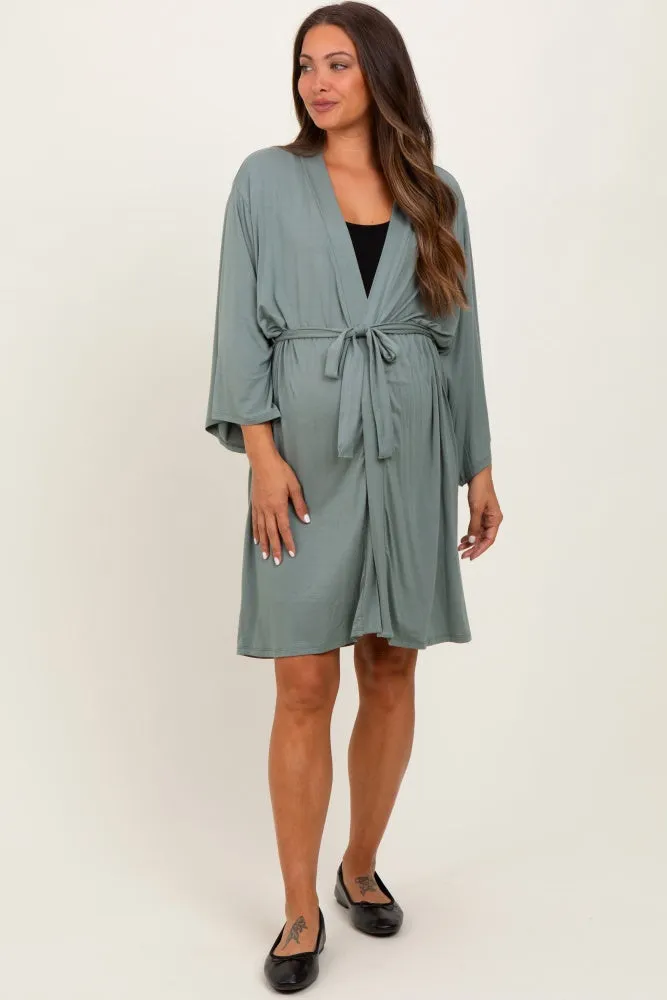 Mint Delivery/Nursing Maternity Robe sold by Pinkblush