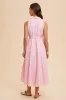 Light Pink Sleeveless Linen Blend Midi Shirt Dress sold by Pinkblush