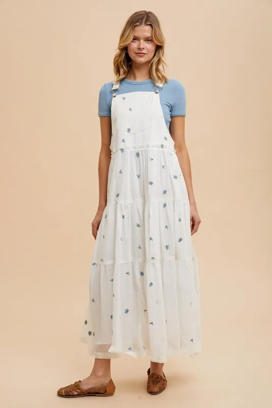 White Embroidered Floral Skirtall sold by Pinkblush