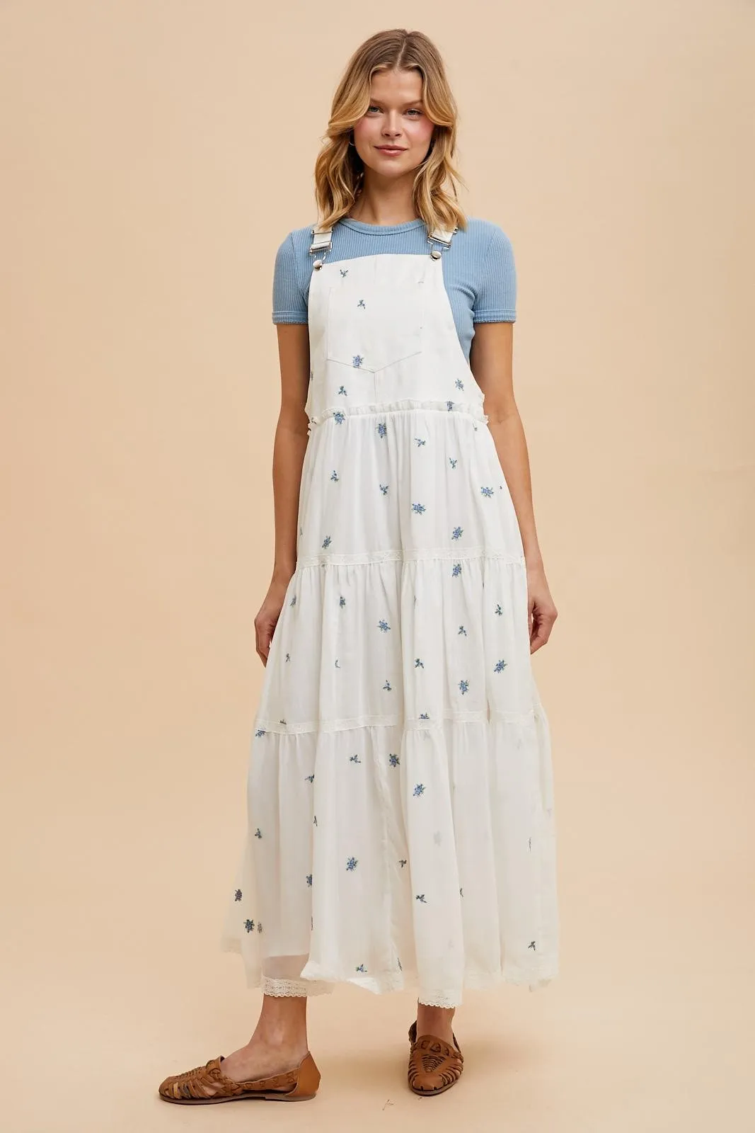 White Embroidered Floral Skirtall sold by Pinkblush