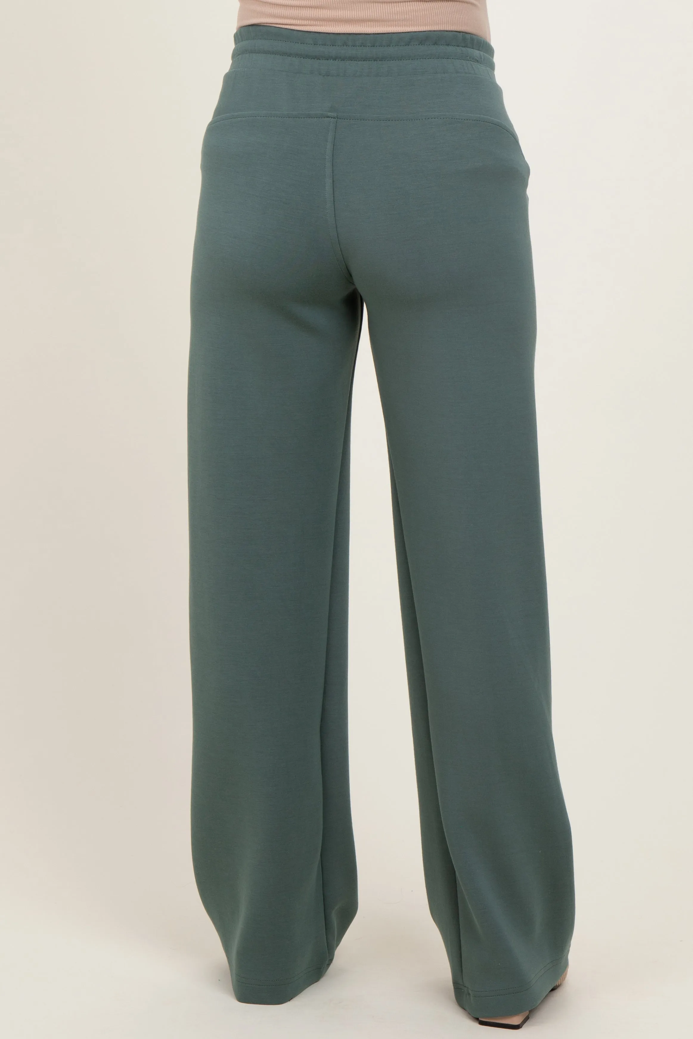 Light Teal Straight Leg Drawstring Maternity Sweatpants sold by Pinkblush product image thumbnail 4