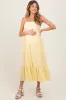 Yellow Embroidered Striped Colorblock Maternity Midi Dress sold by Pinkblush