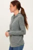 Olive Striped Drawstring Hoodie Top sold by Pinkblush