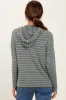 Olive Striped Drawstring Hoodie Top sold by Pinkblush