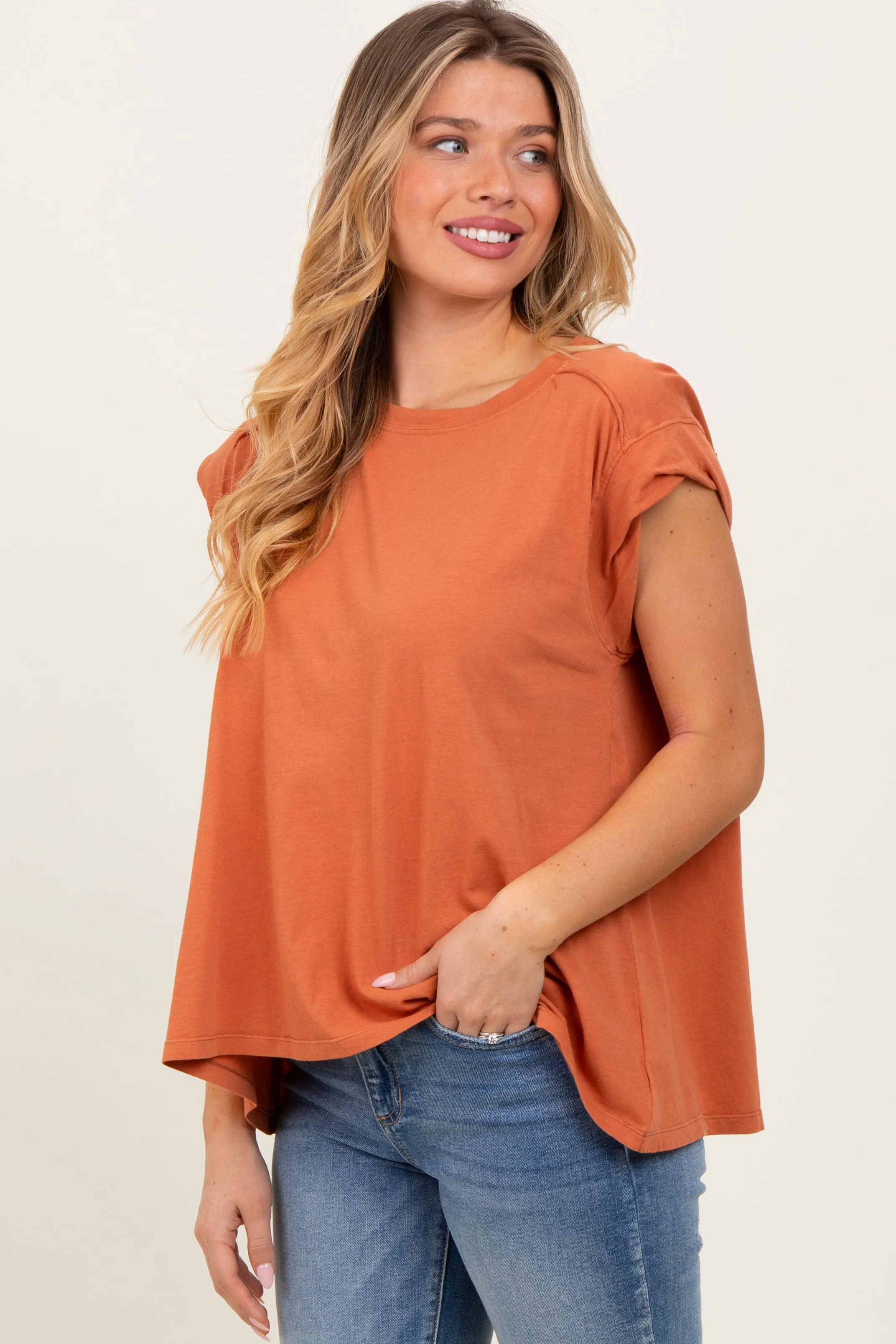 Rust Soft Oversized Top sold by Pinkblush product image thumbnail 3