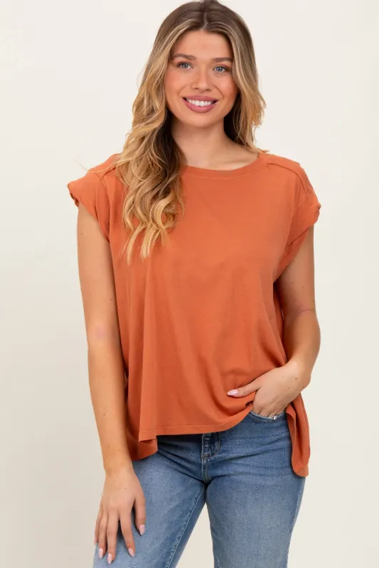 Rust Soft Oversized Top sold by Pinkblush