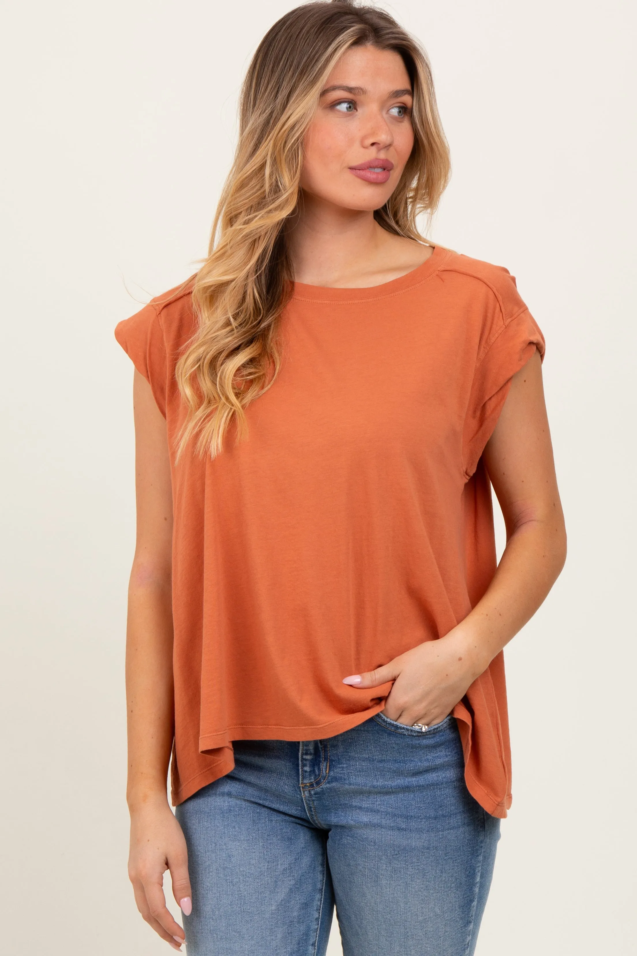 Rust Soft Oversized Top sold by Pinkblush product image thumbnail 2