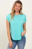 Turquoise Dolman Sleeve Round Neck Top sold by Pinkblush