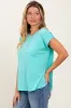 Turquoise Dolman Sleeve Round Neck Top sold by Pinkblush