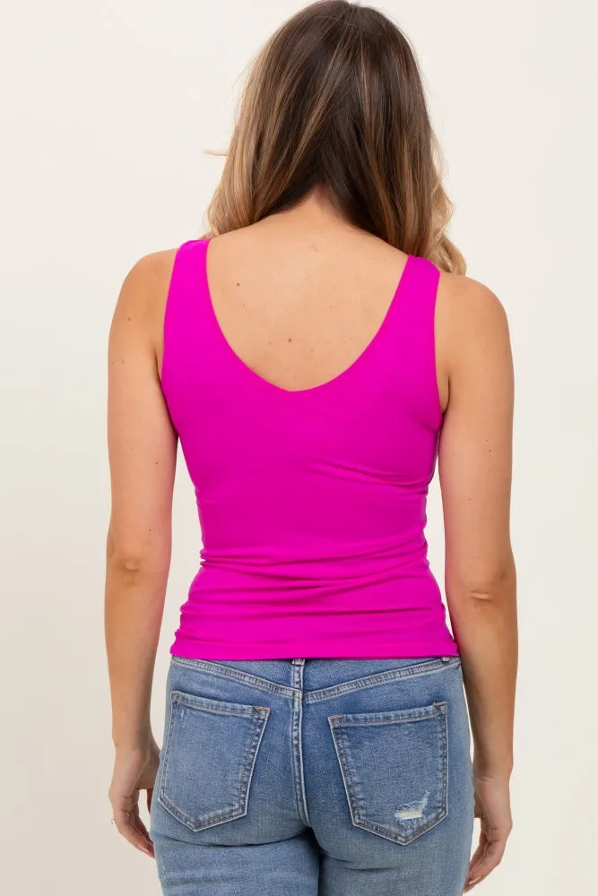 Fuchsia Sleeveless Fitted Tank Top sold by Pinkblush product image thumbnail 4