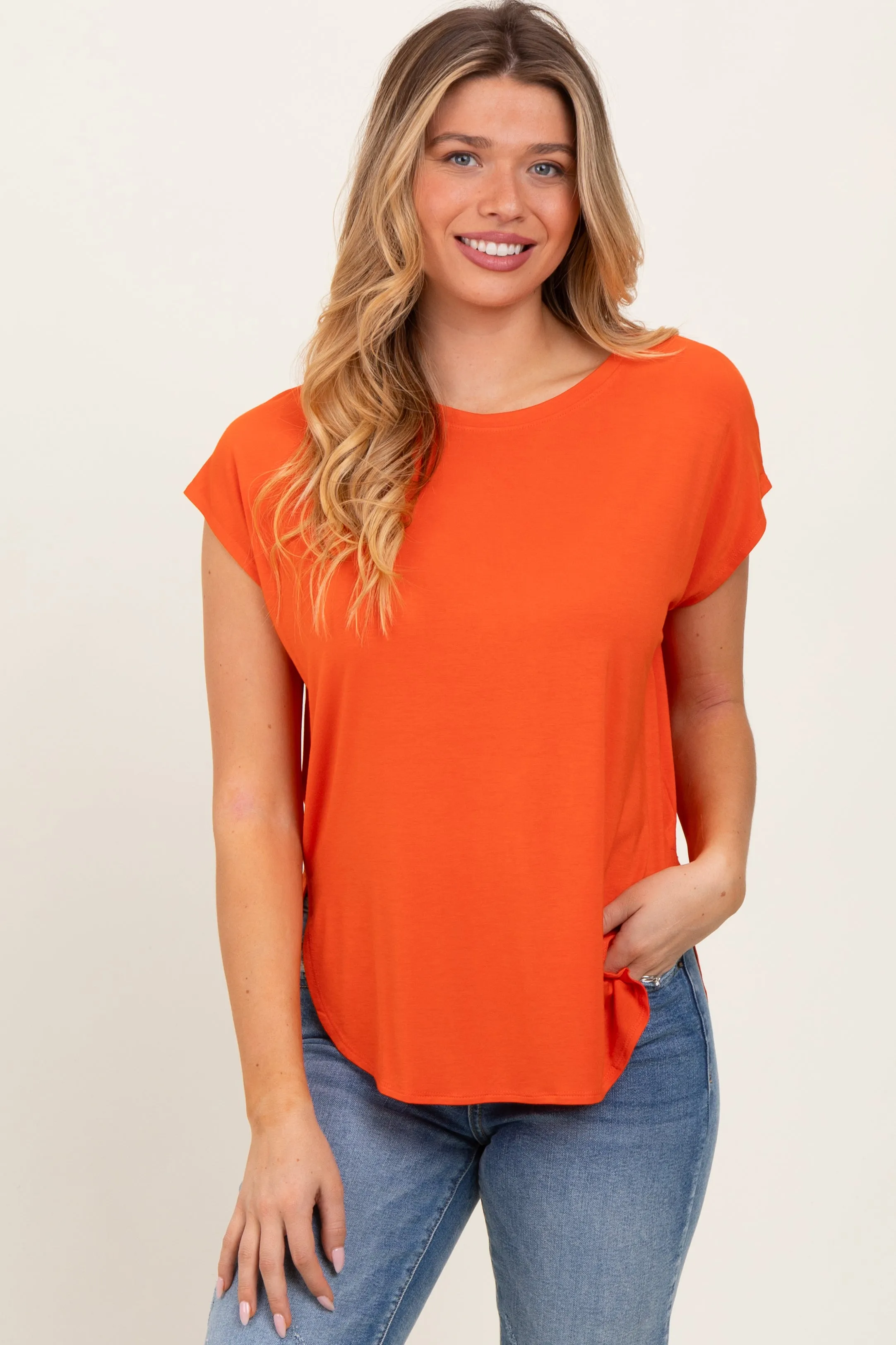 Orange Dolman Sleeve Round Neck Top sold by Pinkblush product image thumbnail 2
