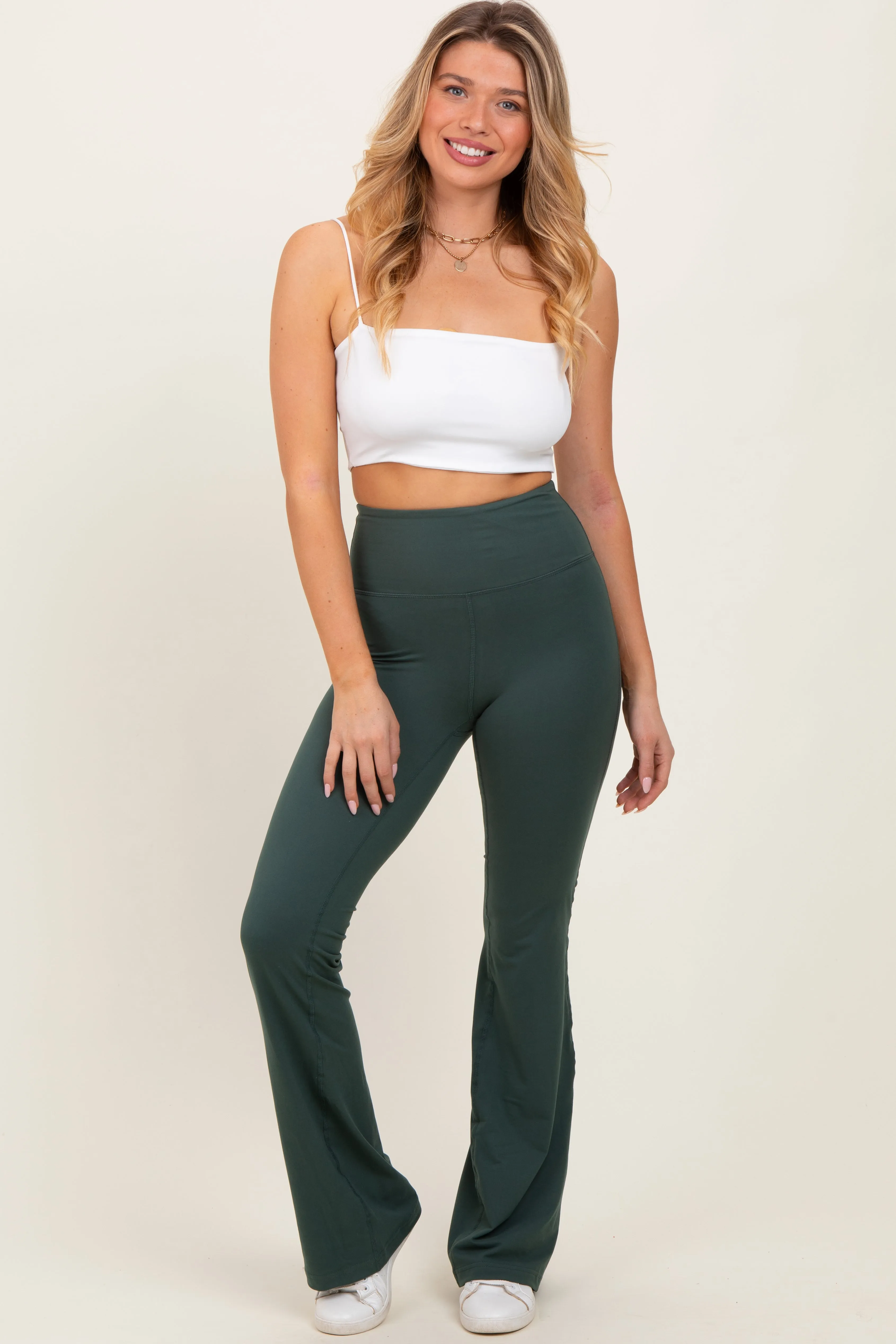 Light Teal Flared Leggings sold by Pinkblush product image thumbnail 2