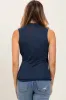 Navy Draped Crossover Sleeveless Top sold by Pinkblush