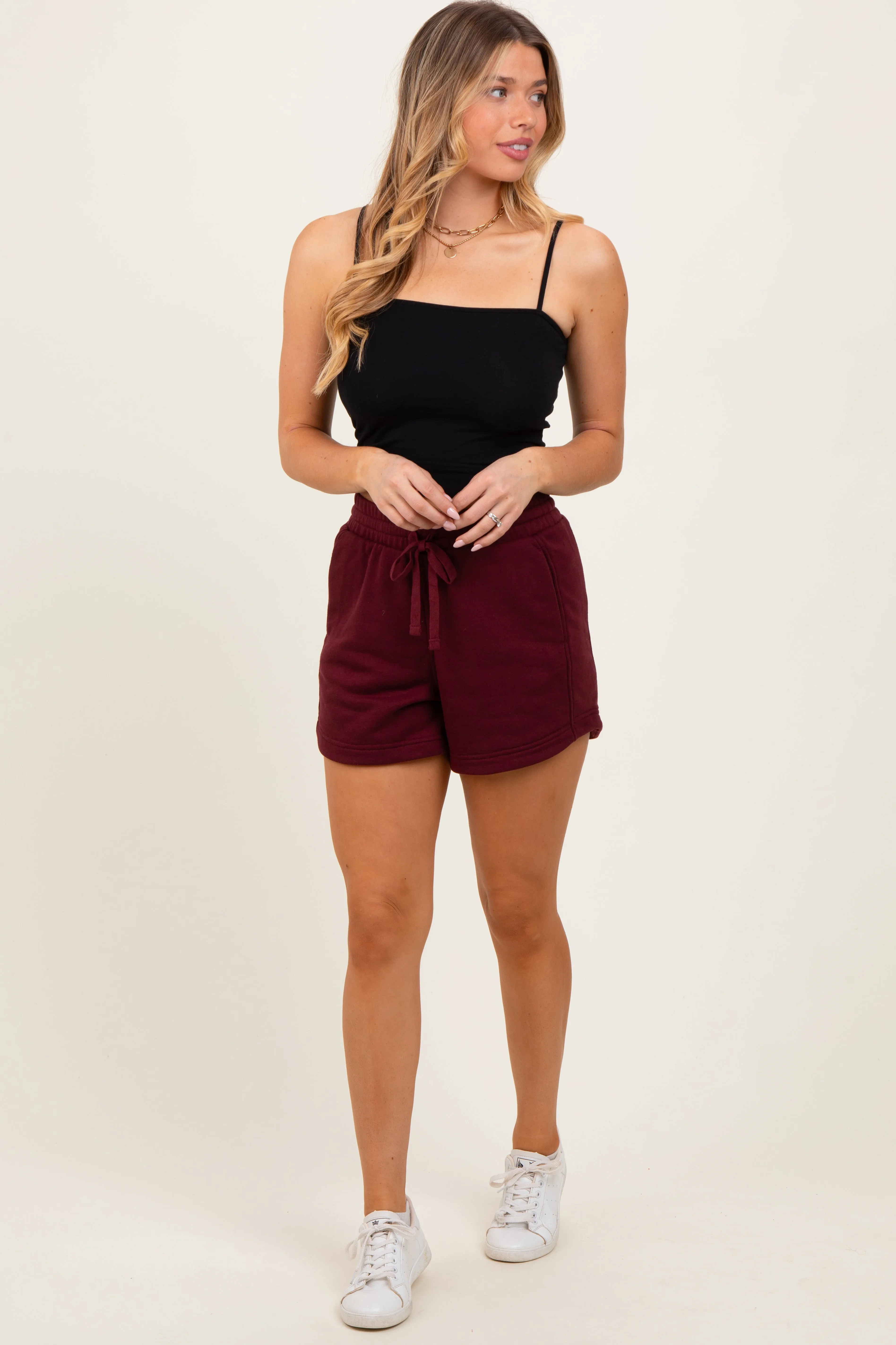 Burgundy Terry Shorts sold by Pinkblush product image thumbnail 2
