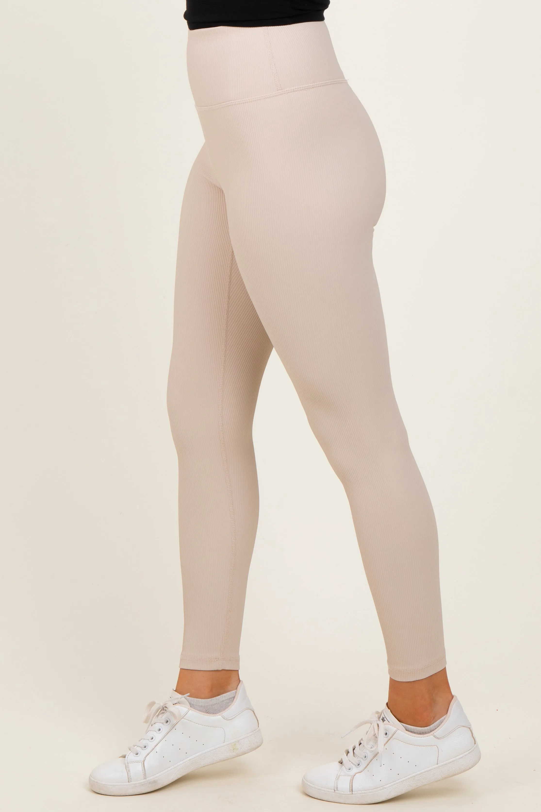 Cream Ribbed Leggings sold by Pinkblush product image thumbnail 4