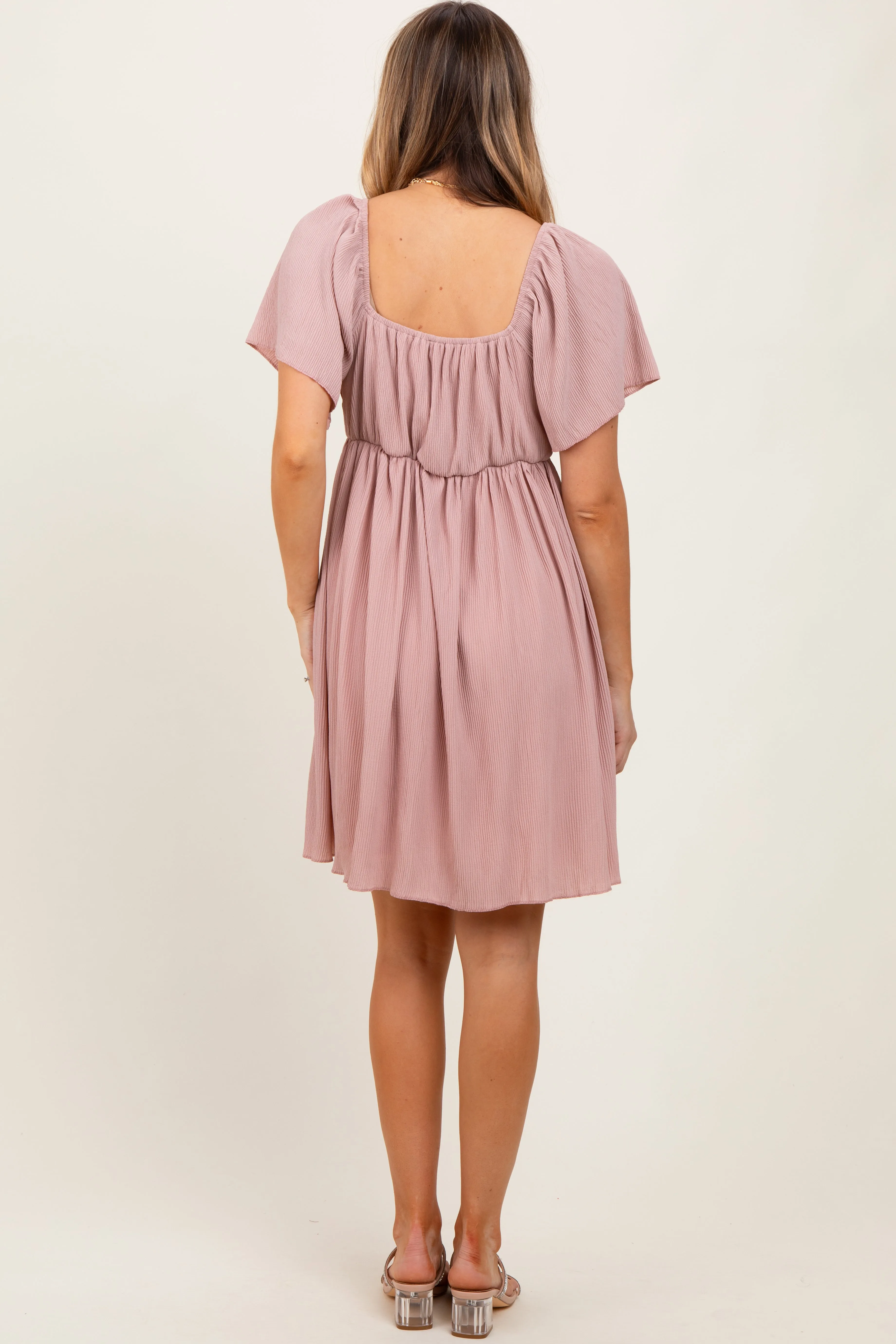 Light Pink Sweetheart Neckline Plisse Dress sold by Pinkblush product image thumbnail 4