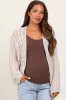 Beige Cable Knit Maternity Open Cardigan sold by Pinkblush