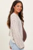 Beige Cable Knit Maternity Open Cardigan sold by Pinkblush