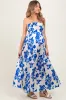 Blue Strapless Back Tie Maternity Maxi Dress sold by Pinkblush