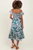 Teal Multi Smocked Top Woven Maternity Midi Dress sold by Pinkblush