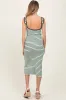 Mint Striped Knit Square Neck Maternity Midi Dress sold by Pinkblush