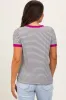 Ivory Pinstripe Contrast Trim Maternity Tee sold by Pinkblush
