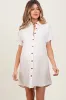 Beige Dolman Sleeve Linen Maternity Shirt Dress sold by Pinkblush